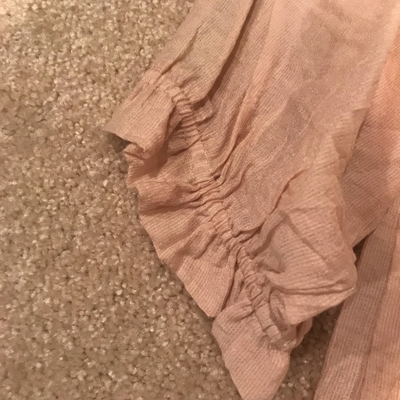 Vintage! peach pink cinch waist blouse - Picture 4 of 6